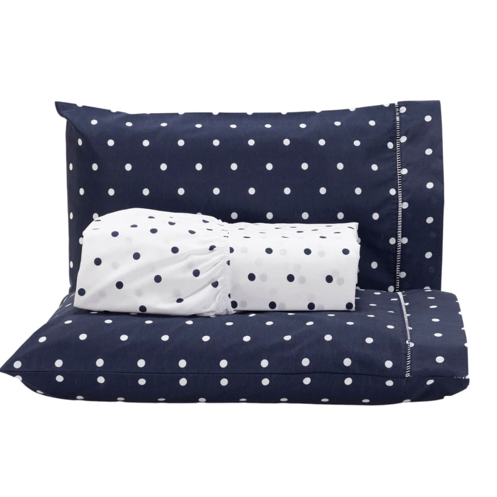 Kit 2 Fronhas 70cm x 50cm Ponto Palito Percal 180 Fios Algodão Coleção Poá