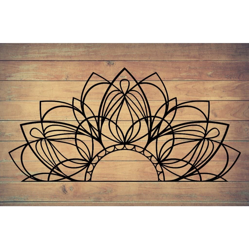 Aplique de Parede vazado Mdf Half Mandala Meia Mandala Flor Mdf 3mm Quadro Decorativo