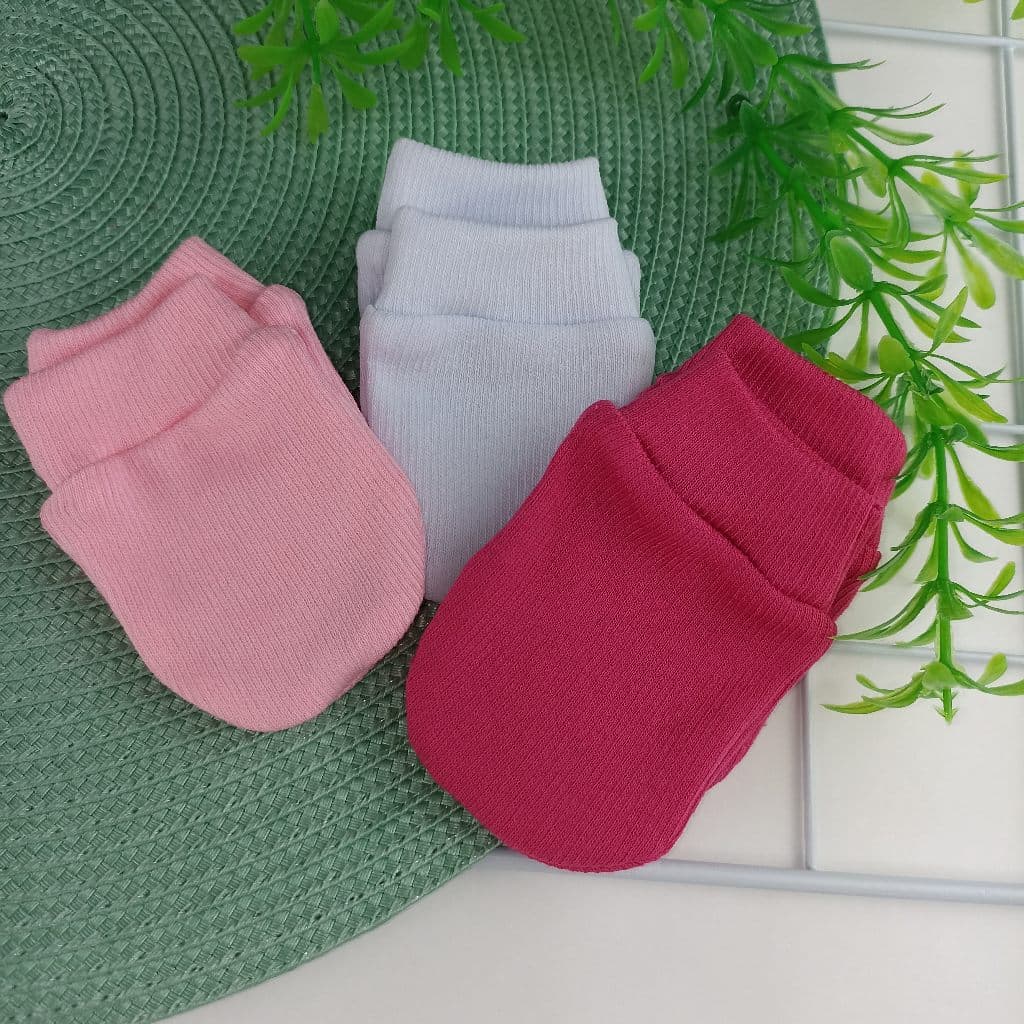 3 Pares de Luvinhas para Recém Nascido Enxoval Bebê