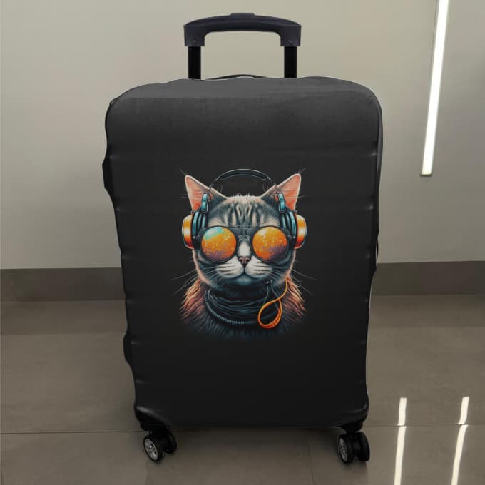 Capa Elástica Protetora De Mala de Gato Cute Para Viagem