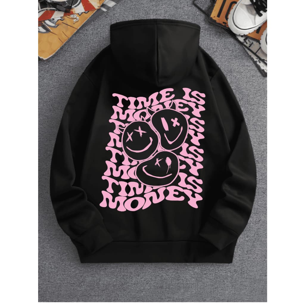 Moletom Canguru Unissex  Tempo É Dinheiro Blusa Feminina Masculino Com Capuz