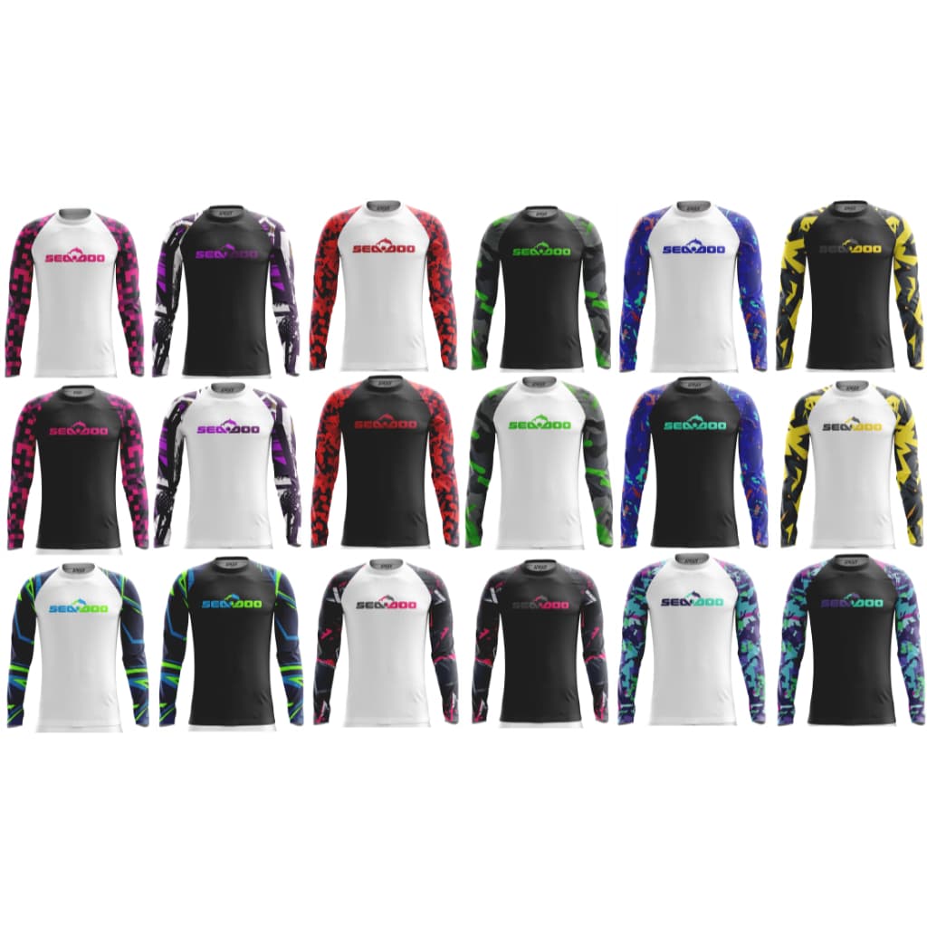 Camisa Camiseta Seadoo Jet Ski Manga Comprida Dry fit  Com Proteção Uv50+ Treino / corrida / Piscina/ Academia (Unissex)