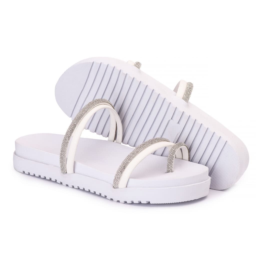 Sandalia papete birken feminina super confortavel com brilho e tira strass macia lançamento