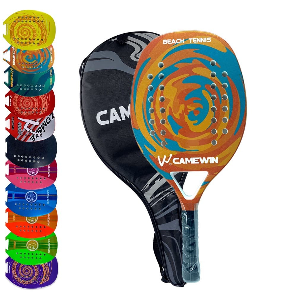 Raquete Beach Tennis Camewin Fibra de Carbono com Capa | Controle e Potência