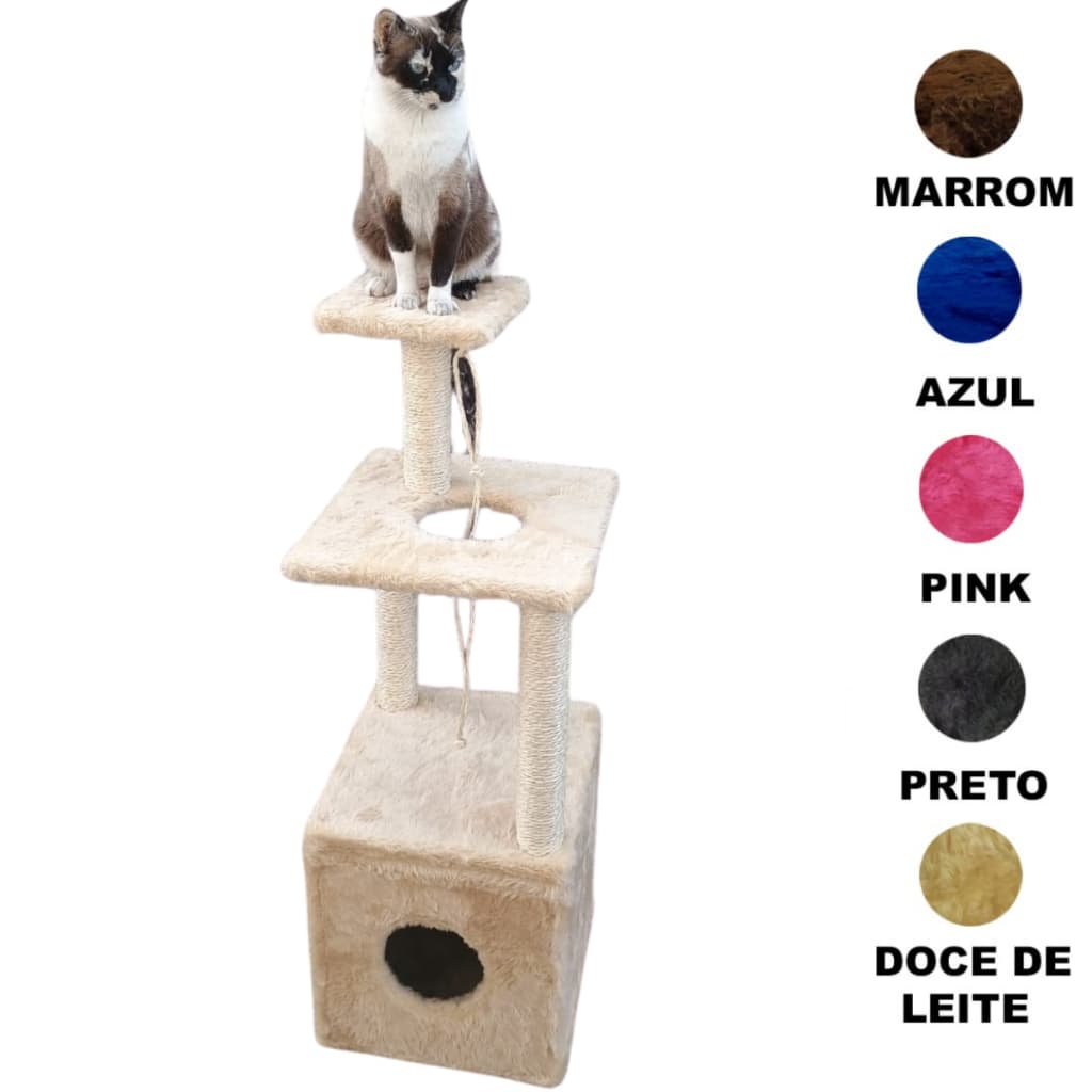 Arranhador para Gato Toca de Gato 3 base brinquedo sisal Confortável
