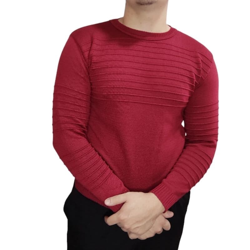 Sueter Masculino Tricô Blusa De Frio Gola Redonda Malha Alta Qualidade