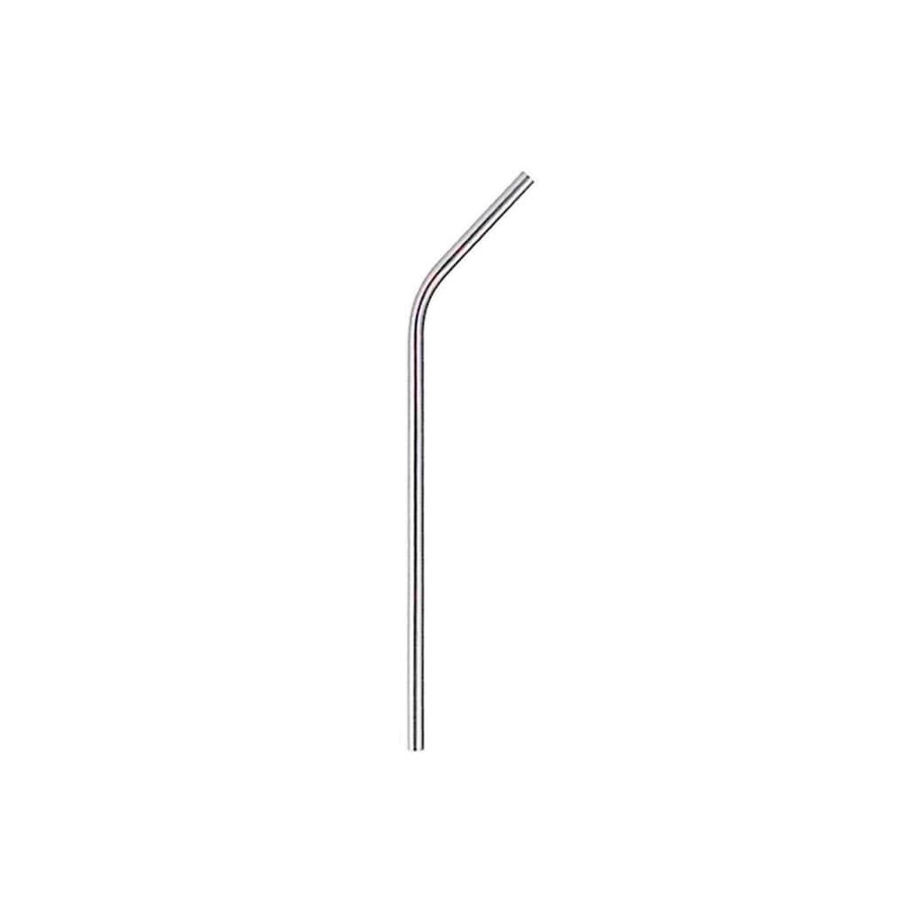 Canudo de Inox extra-longo 30cm reto ou curvo - Prateado 6mm