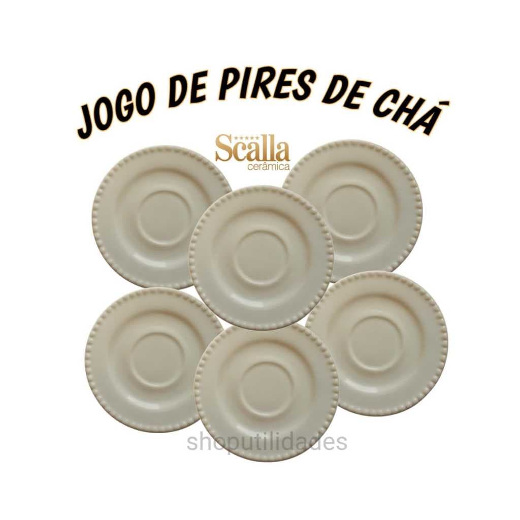 Pires Branco Para Xicara de Chá Jogo 2ª linha Scalla 15cm Cerâmica Louças Xícara Branca Porcelana cantinho do café