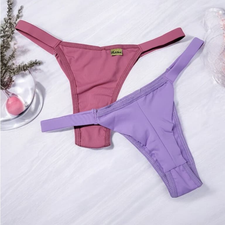 Kit 3 Calcinha Fio Dupo Feminina Tanga Básica Microfibra comum Fio Duplo