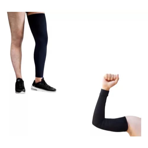 Kit Manguito + Pernito Academia Esporte Ar Livre Ciclismo Sol Frio