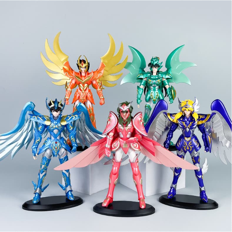 Coleção Cavaleiros do Zodiaco Armadura Divina 18cm Action Figures Colecionaveis Anime Geek Enfeite Decoração Presente