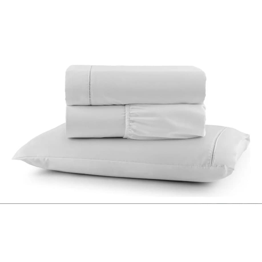Jogo De Lençol Solteiro Micropercal Kit 3 Peças 400 Fios Ponto Palito Quarto/Cama Toque Macio