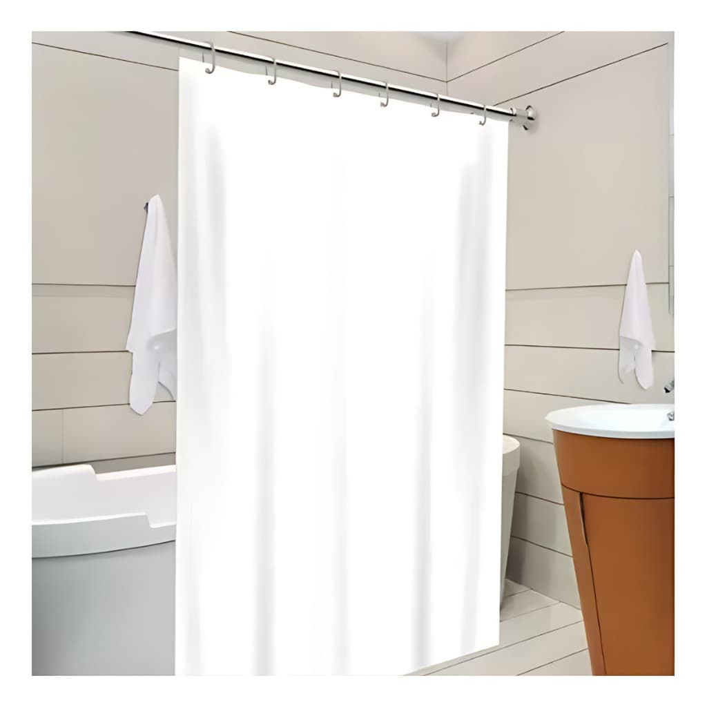 Cortina Box Banheiro Cores Lisas 1,80 X 2,00 100% PVC Forte Antimofo Chuveiro Com Ganchos Presilhas