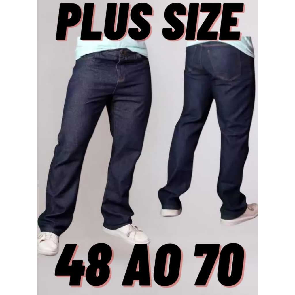 CALÇA MASCULINA JEANS  PLUS SIZE GRANDE  TRADICIONAL RETA TRABALHO COM ELASTANO