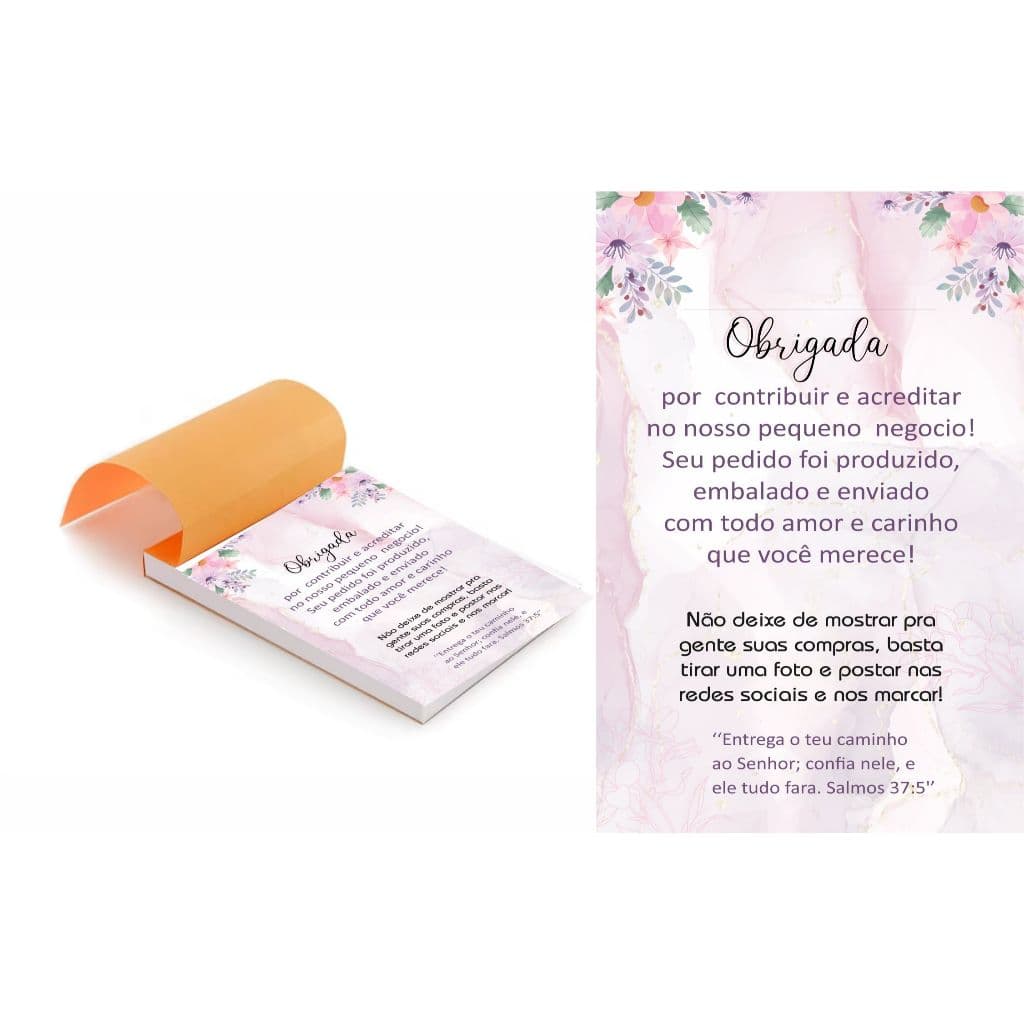 Kit 5 Blocos (500 Folhas) para Agradecimento
