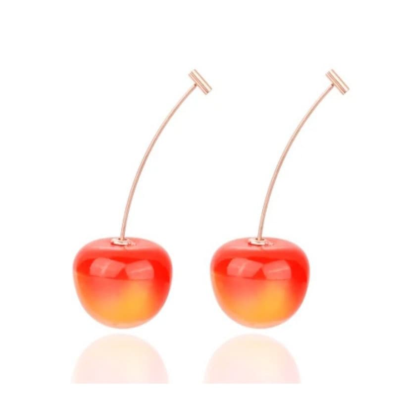 Brinco moda coreana fruta cereja
