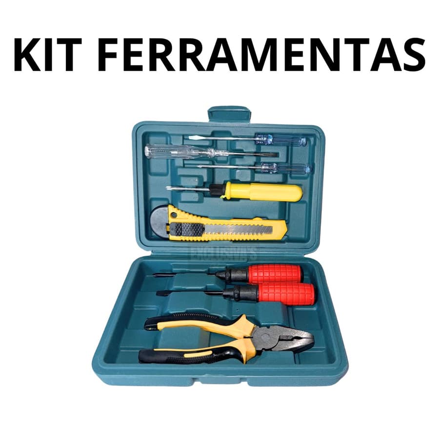Kit Maleta de Ferramentas Completa com 8 Peças Essenciais