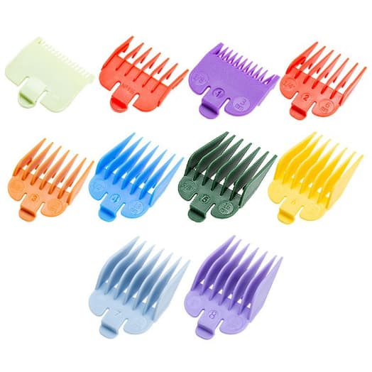 10pçs Pente De Reposição Colorido Para Cortar Cabelo 1,5-22mm