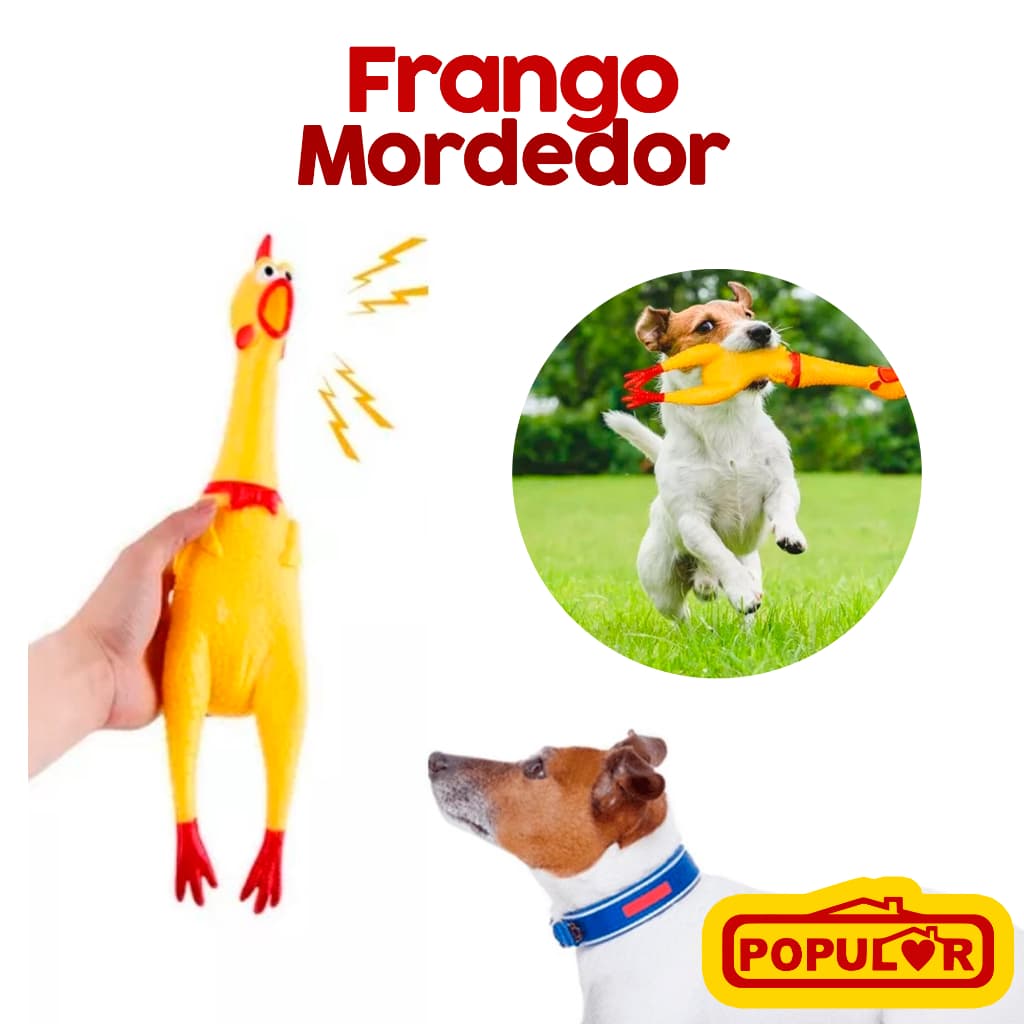 Galinha Frango Borracha Mordedor Cachorro Pet Faz Barulho / Brinquedos Cachorro 39cm