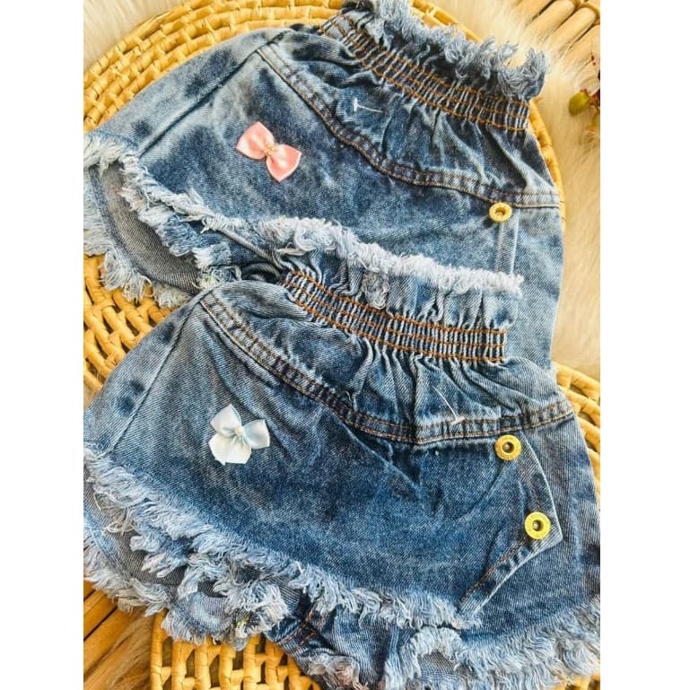 Short saia jeans Infantil para meninas roupa de menina infantil fofo lindo