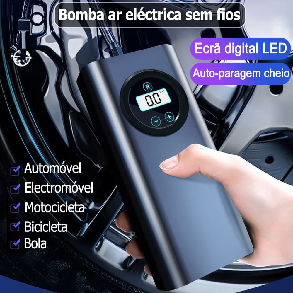 Mini Compressor de Ar Portátil Recarregável Digital USB Calibrador de Pneu Profission para Carro