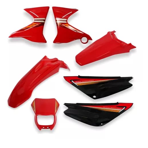 Kit Carenagem Adesivado Modelo  Xtz 125 - Vermelho 2008