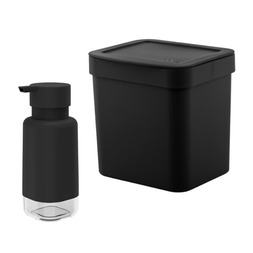 Kit Lixeira De Cozinha Dispenser Premium Luxo Praticidade Organização Pia 500 Ml - OU