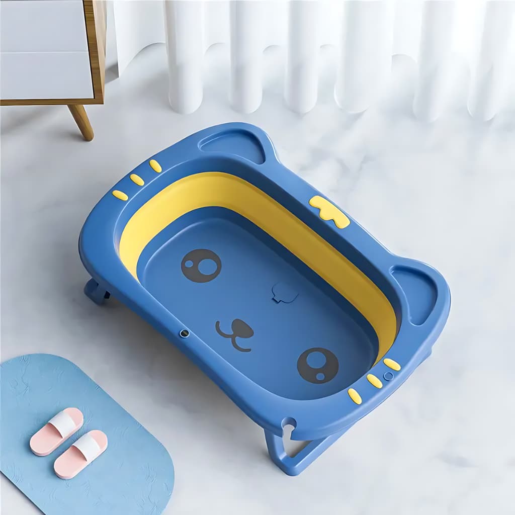 Banheira Infantil Dobrável Para Bebê Vitoriana Gatinho Azul 40 Litros