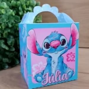 Lanchinho Stitch Menina Kit Festa Personalizado - 10 Caixas