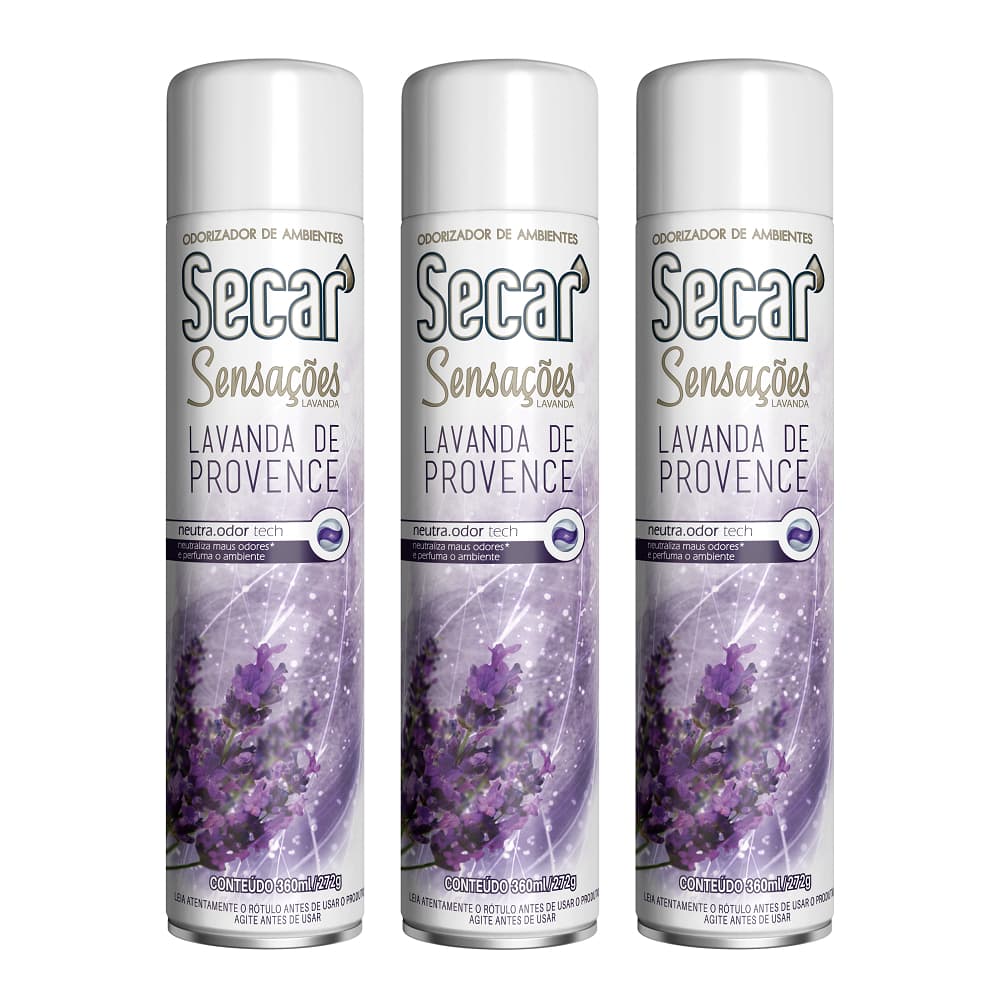Kit 3un Odorizador de Ambientes Secar 360ml