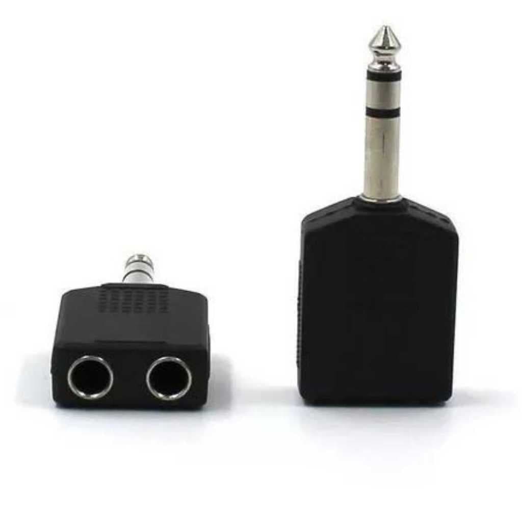 Adaptador Plug P10 Estéreo X 2 Jack J10 Estéreo