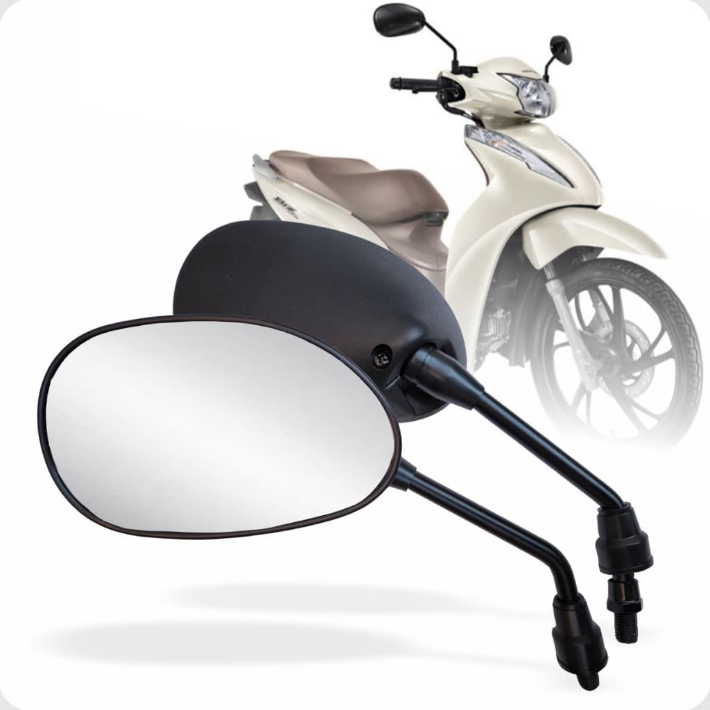 Retrovisor Da Biz 125 Par Espelho Convexa Para Bros Cg Pop