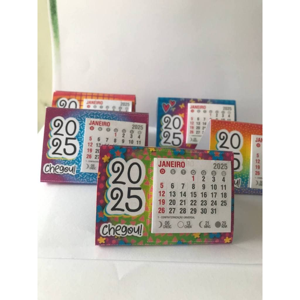 1000 mini calendários de mesa personalizados ano 2025 - ENCADERNADO