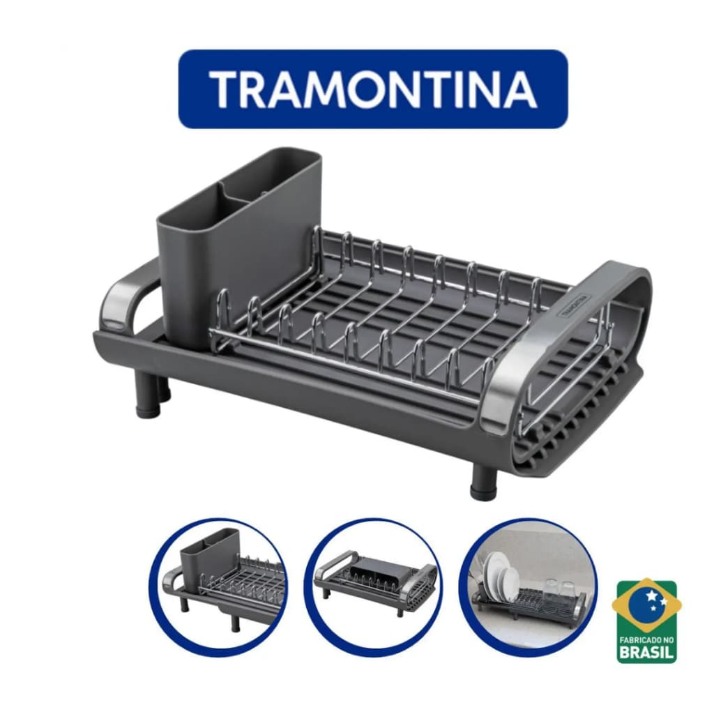 Escorredor De LouÇa Tramontina De Bancada Com Porta Talheres - Tramontina Inox