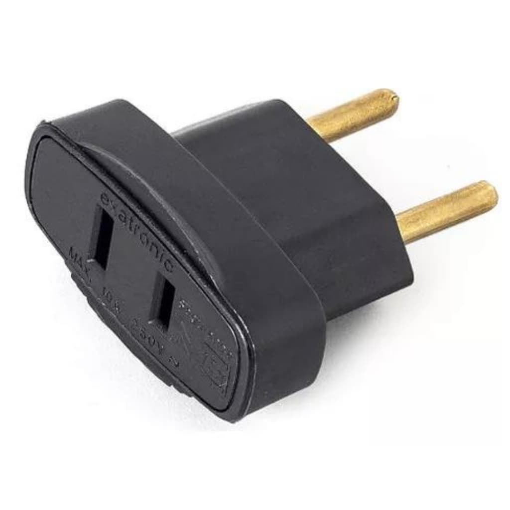 Kit 12 Plugue Adaptador Tomada 2p Pino Chato 250v 10a