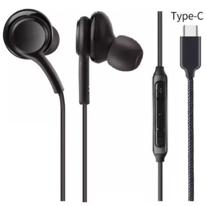 Fone De Ouvido Intra-Auricular Tipo C Compatível Usb C Cor Preto