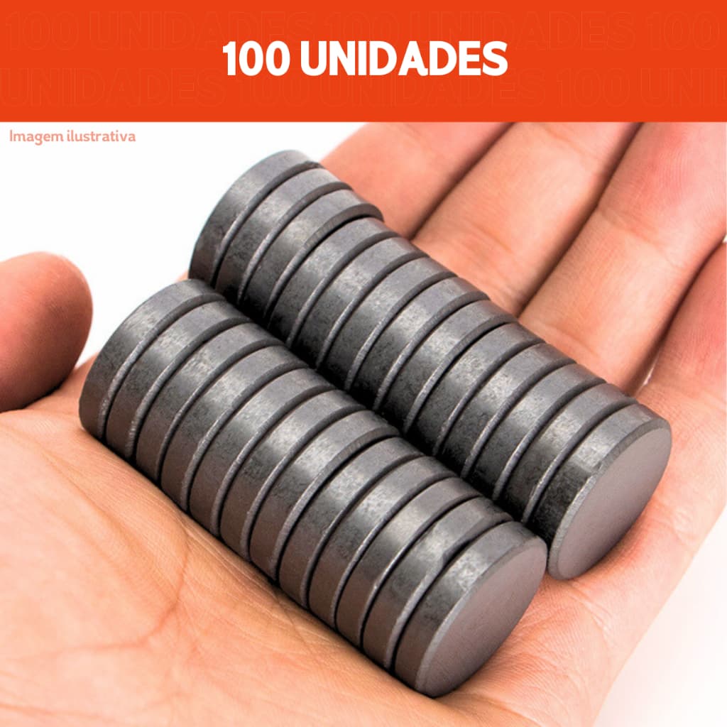 Imã Redondo Forte 100 Unidades | Fixação Potente | Diversos Tamanhos para Artesanato e Organização