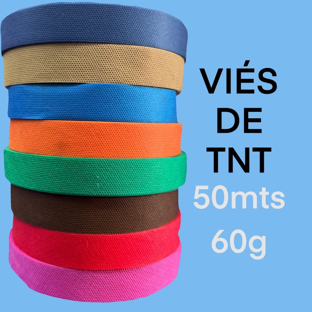 Vies de TNT - largura 25mm - TNT gramatura 60 - 50 mts - para bolsas e mochilas