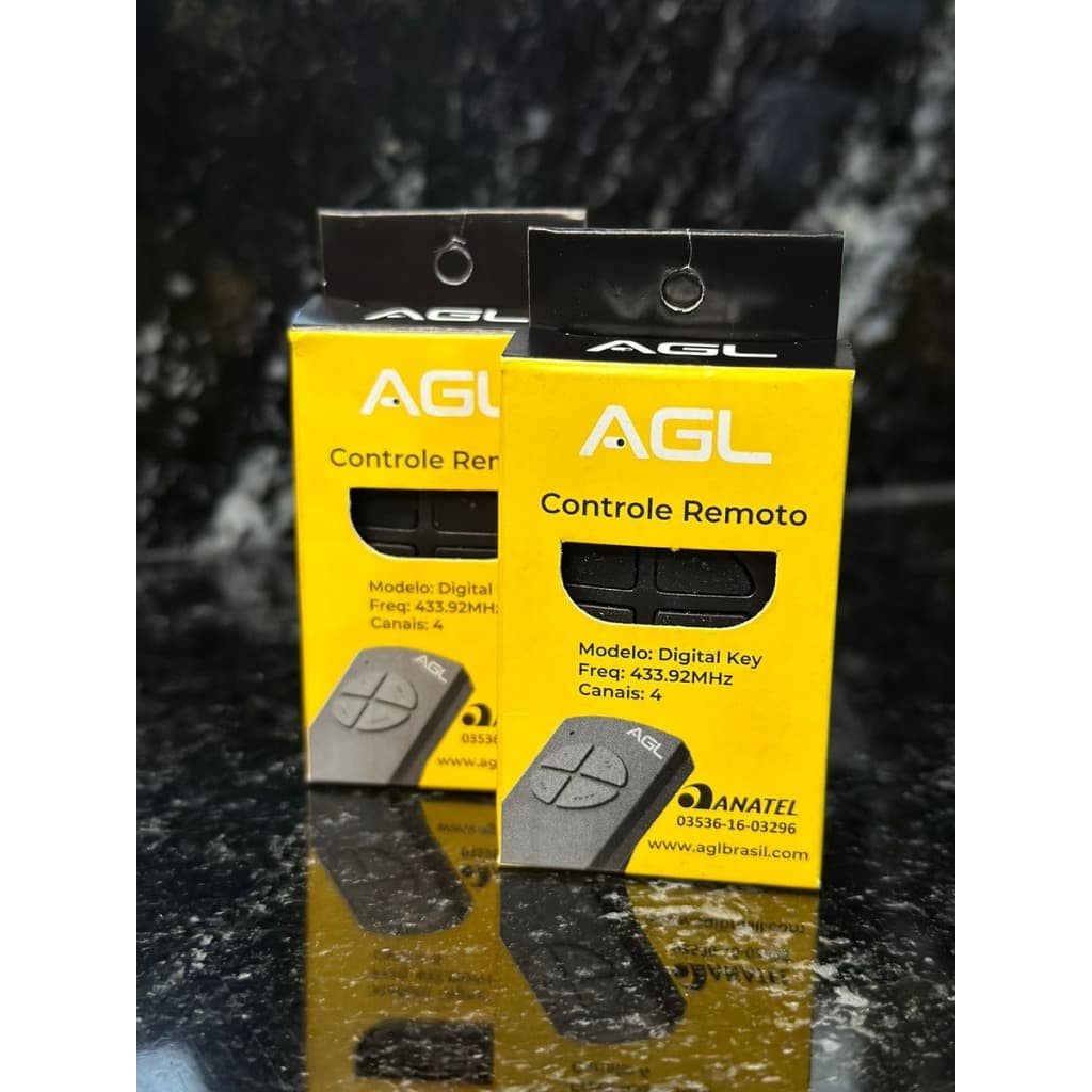 Kit 2 Controle Remoto Para Alarme Motor Portao AGL 433 MHZ