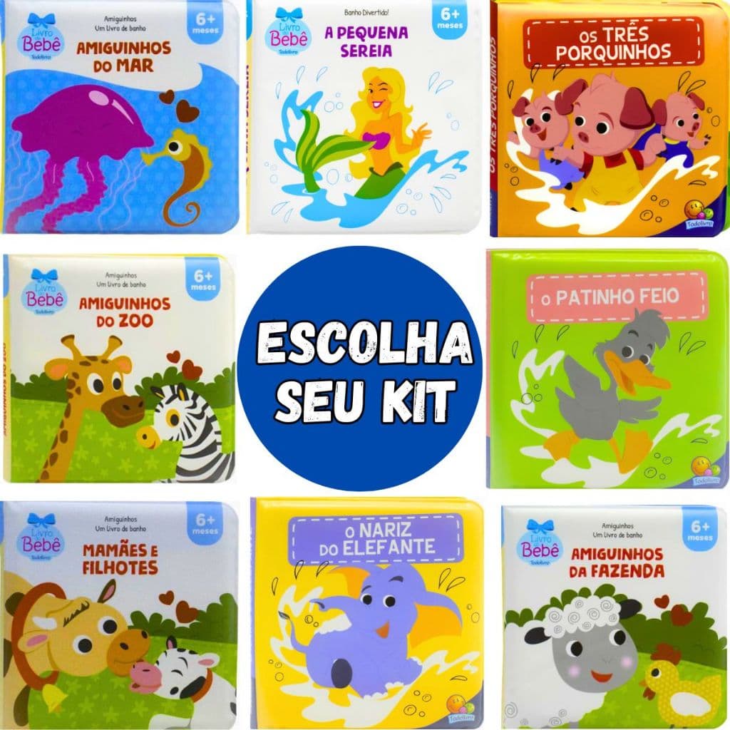 Livro De Banho Bebê Infantil Amiguinhos A Hora Do Banho