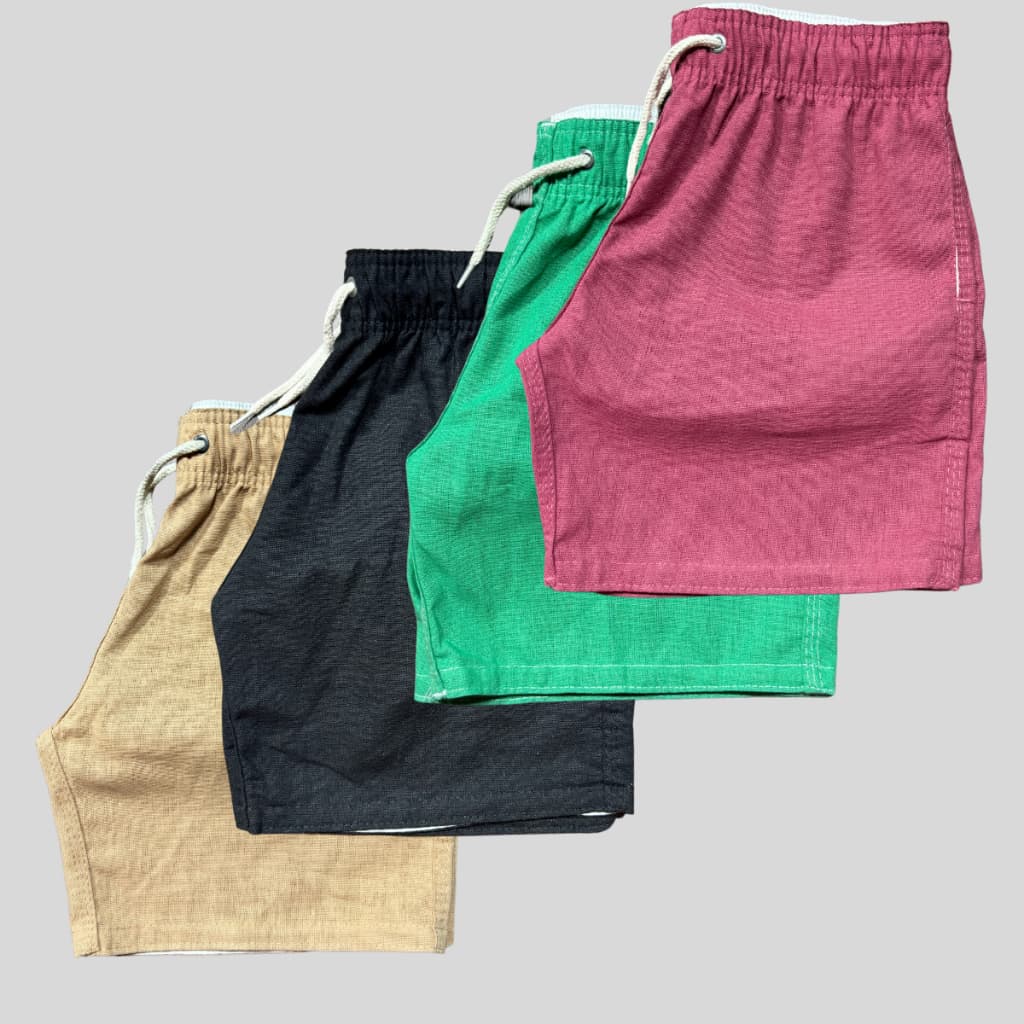 kit 05 bermudas linho menino infantil juvenil premium variadas luxo verão