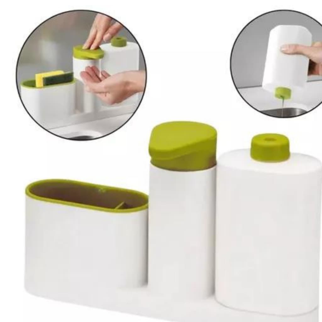 Porta Detergente Cozinha Com Esponja Pia Dispenser Suporte Bucha Grande