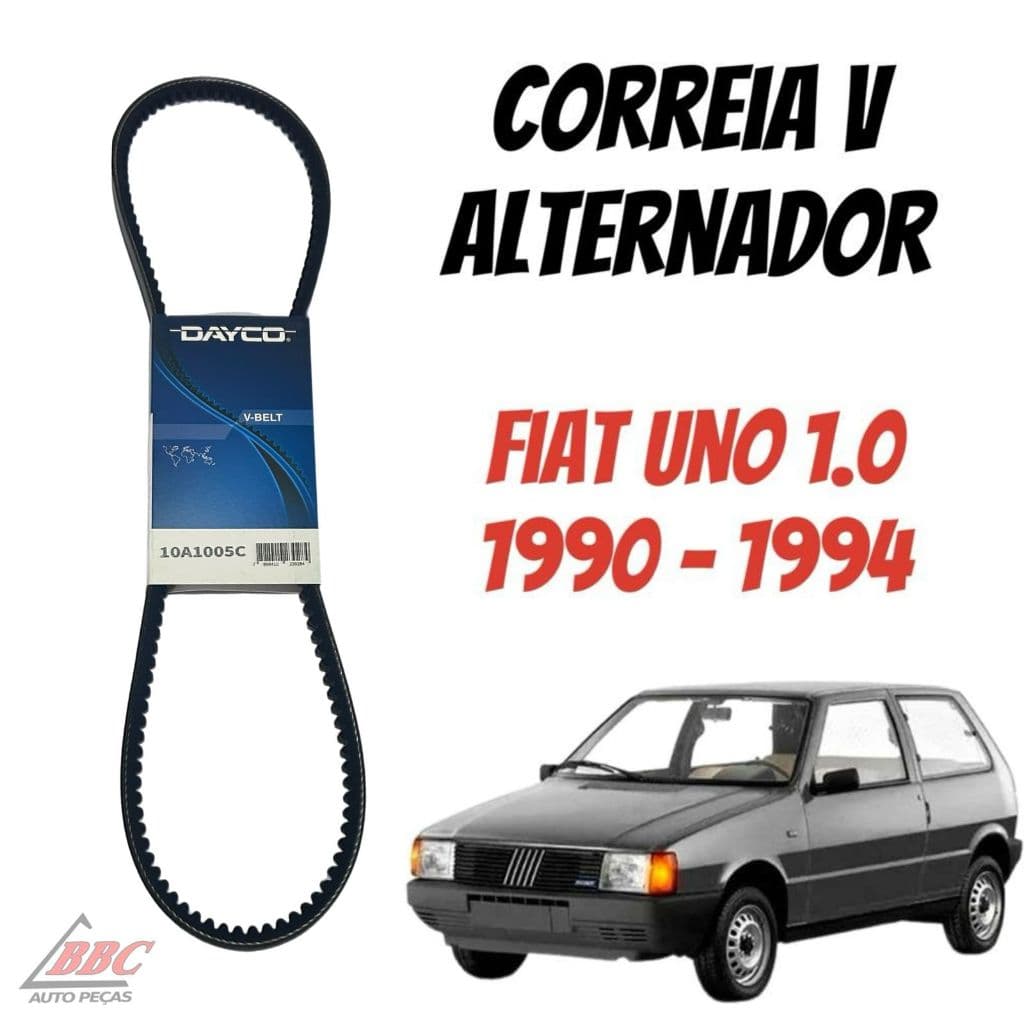 Correia V Alternador Fiat Uno 1.0 - 1990 até 1994 - Gir/Alt/Ba - 7398 - 10x1005 Dayco