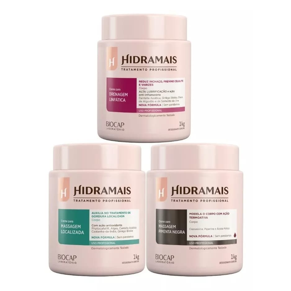 Kit Hidramais 1 Localizada + 1 Pimenta Negra + 1 Drenagem