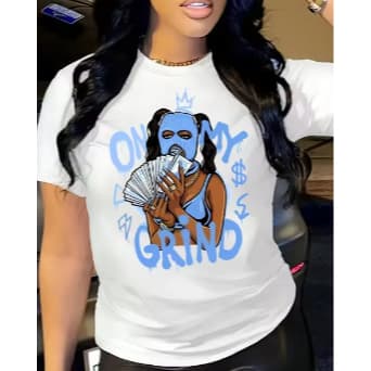 Camiseta Gangster Rainha Money Mascara Azul novo!