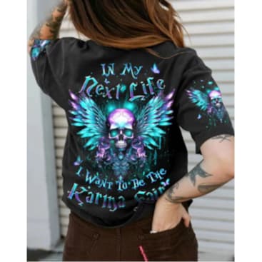 Camiseta Caveira Azas Estampa nas Mangas  Novo!