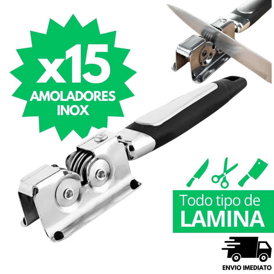 Amolador Afiador KIT 15 Peças Facas Tesouras Lâminas Profissional Portatil Casa Louça Cozinha