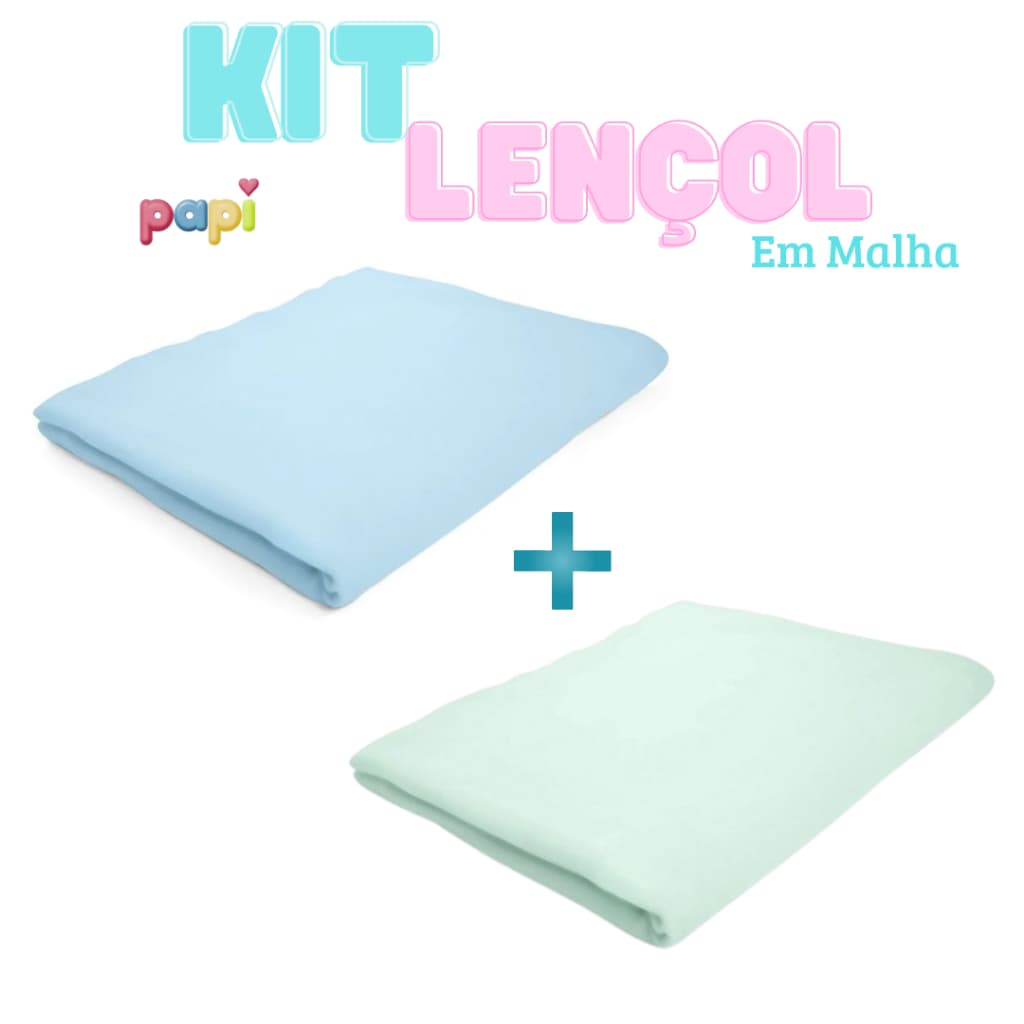 Kit 2 Lençol Avulso Berço Americano Com Elástico Malha 100% Algodão Para Bebe Criança Infantil Papi
