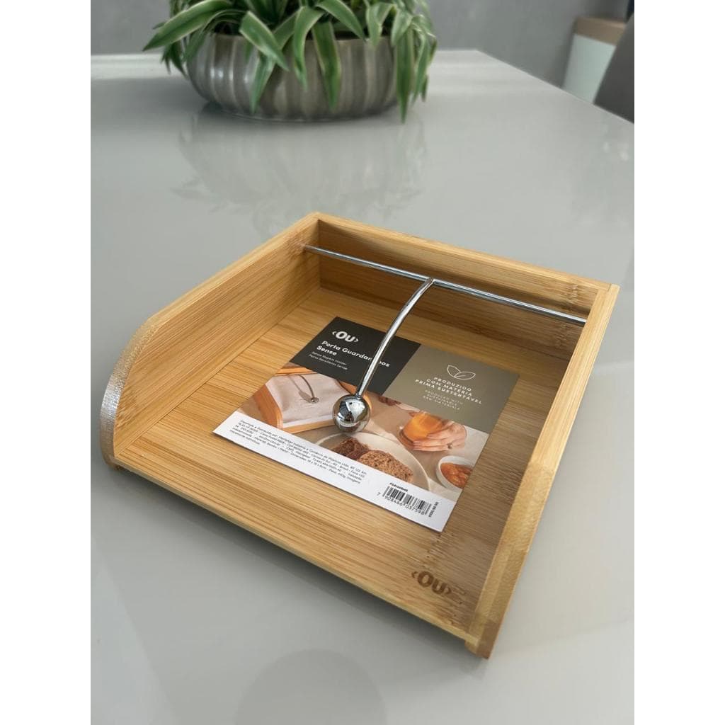 PORTA GUARDANAPO BAMBU OU 19x19x6 GRANDE