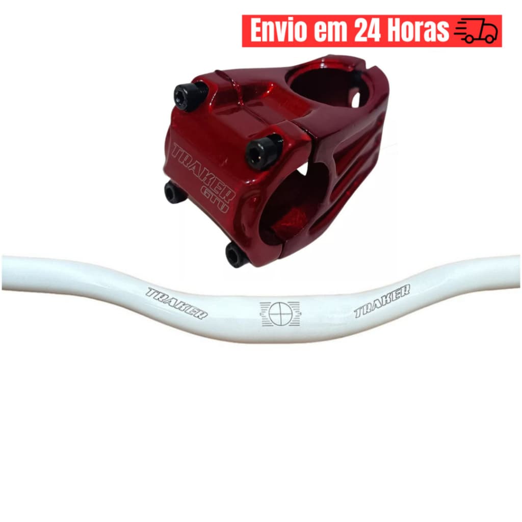 Guidão Mtb traker 31.8mm X 720mm Alumínio Curvo Branco +Mesa Avanço Suporte Guidão 31.8mm 45mm Mtb Bike Ahead Set Cores